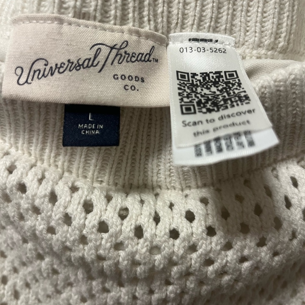 Universal Threads Women’s Cream Knit Skirt w/Side Slit and‎ Partial Lining Sz L - Picture 7 of 7